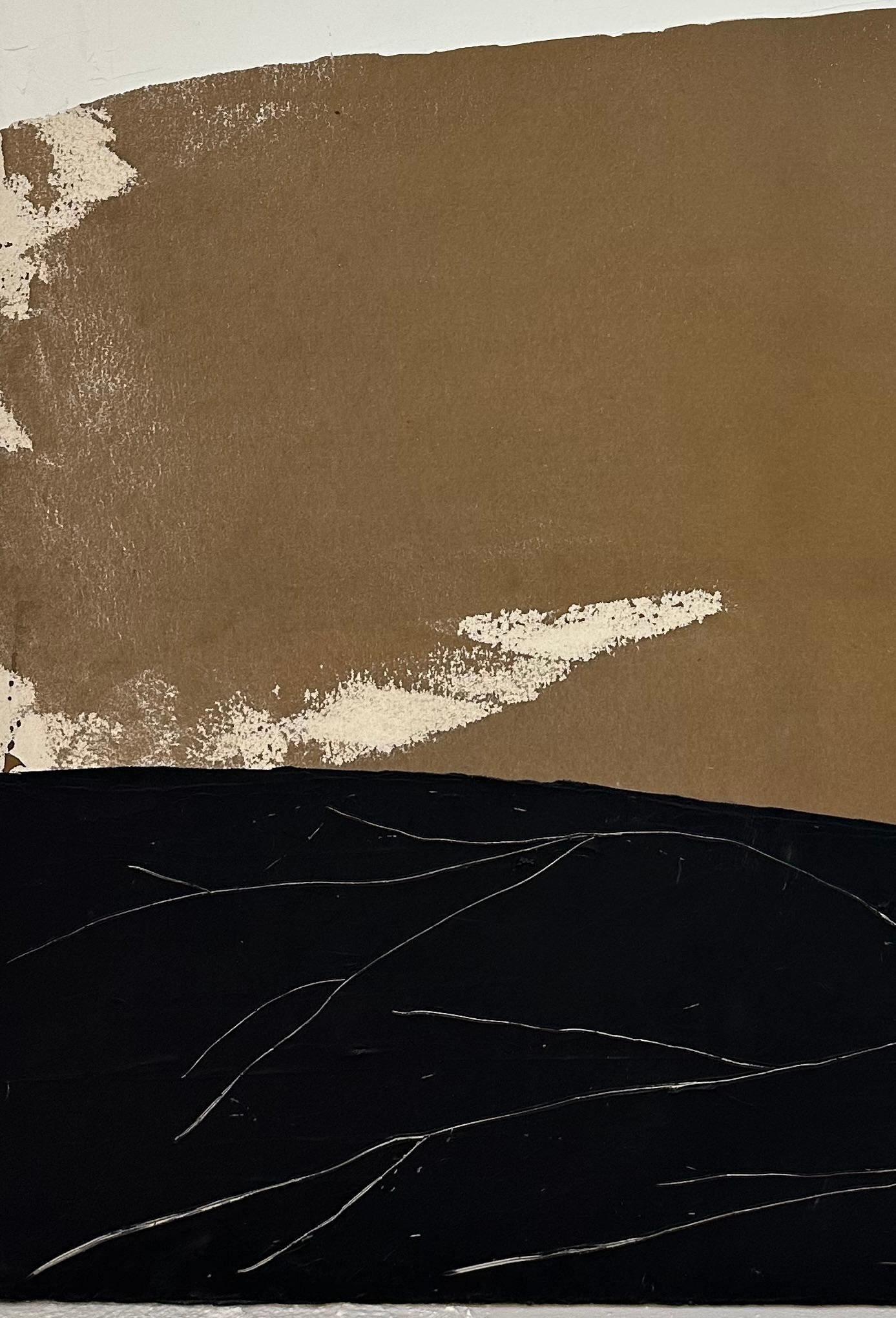 RESUMEN Artista contemporáneo francés Rose Madone Nueva obra de arte forma colores tierra en venta 1