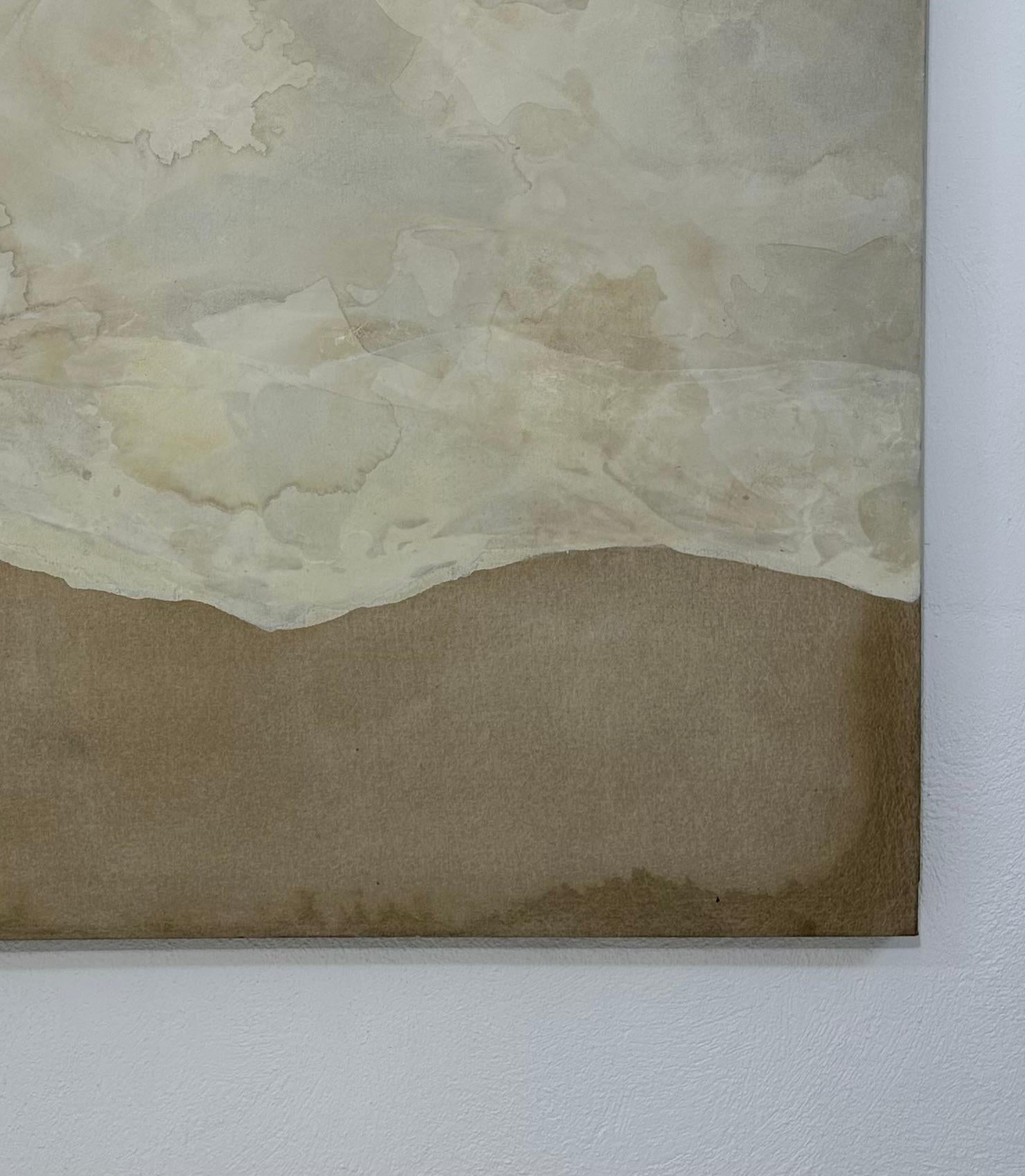 RESUMEN Artista contemporáneo francés Rose Madone Nueva obra de arte forma colores tierra en venta 1