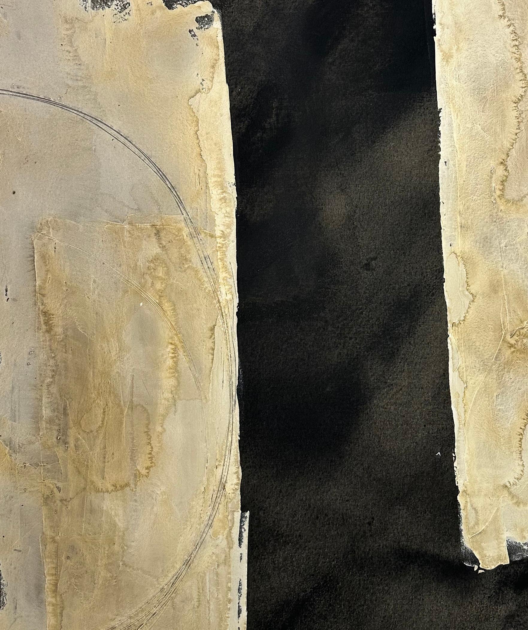 RESUMEN Artista contemporáneo francés Rose Madone Nueva obra de arte forma colores tierra en venta 2