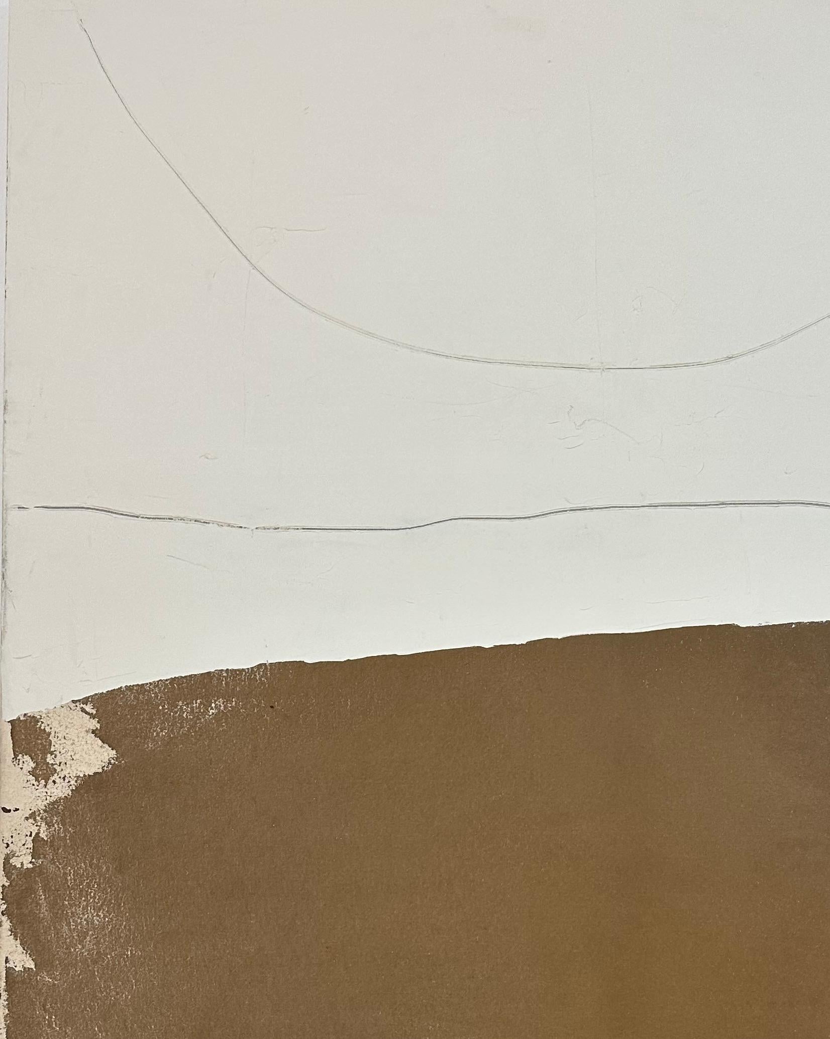 RESUMEN Artista contemporáneo francés Rose Madone Nueva obra de arte forma colores tierra en venta 2