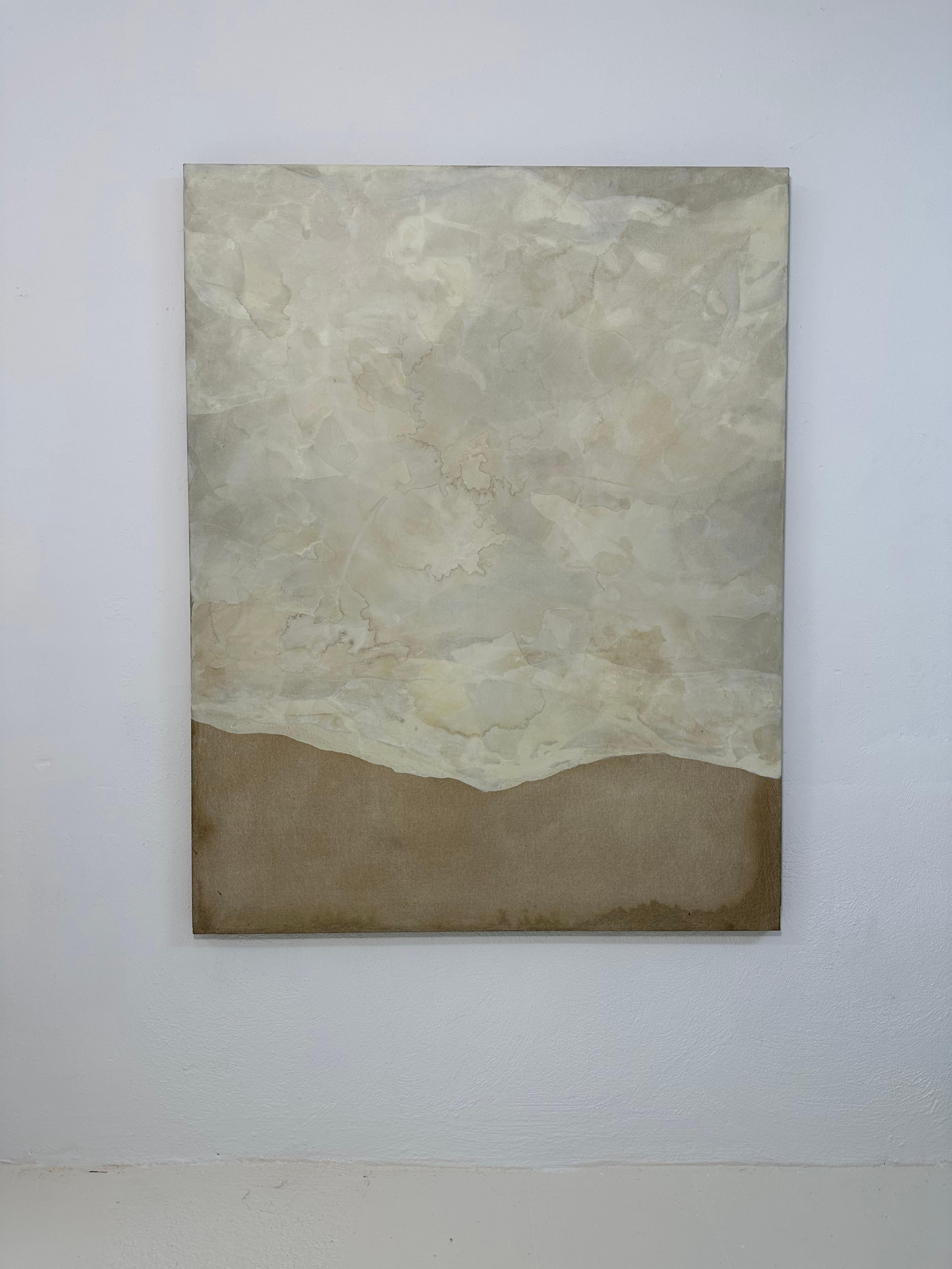 RESUMEN Artista contemporáneo francés Rose Madone Nueva obra de arte forma colores tierra en venta 3