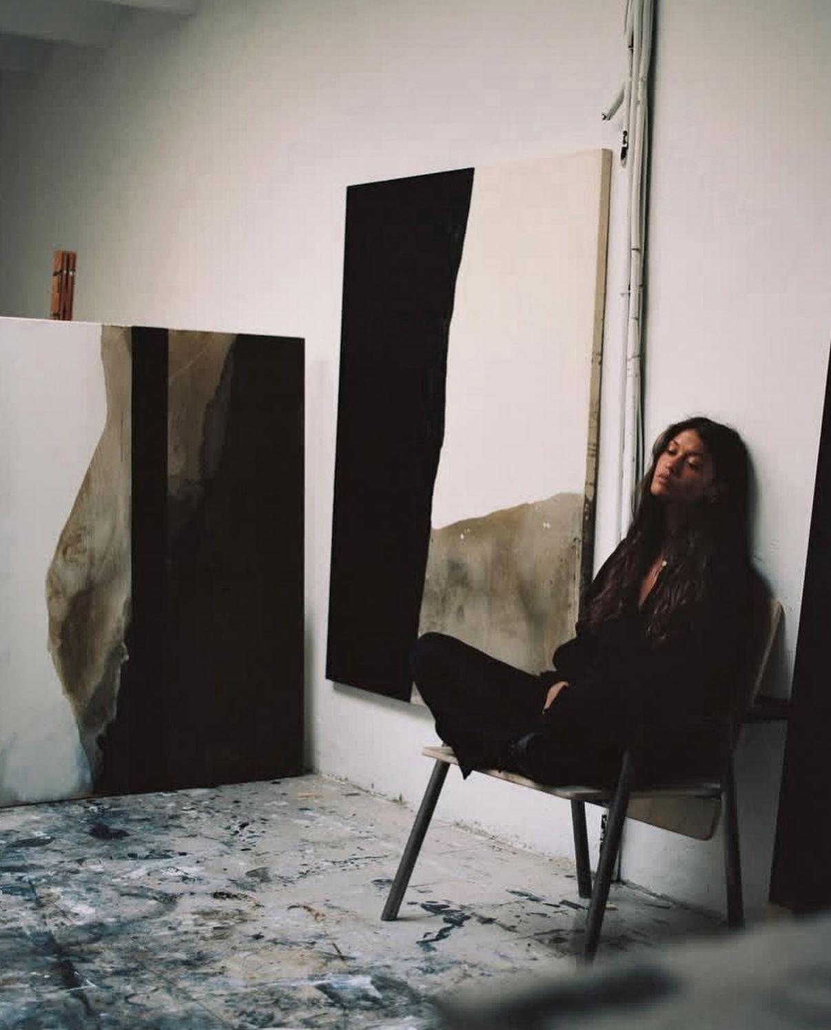 ABSTRACT Artista contemporaneo francese Rose Madone Nuova opera d'arte forma colori della terra in vendita 6