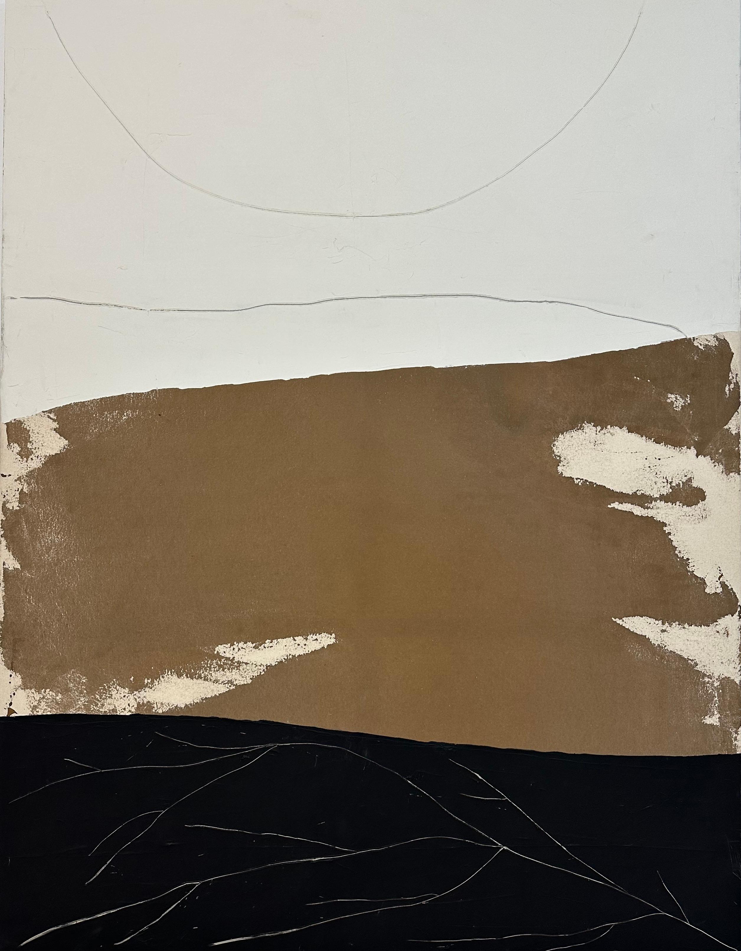ABSTRACT Contemporary Artist French Rose Madone New Artwork forms earth colors
