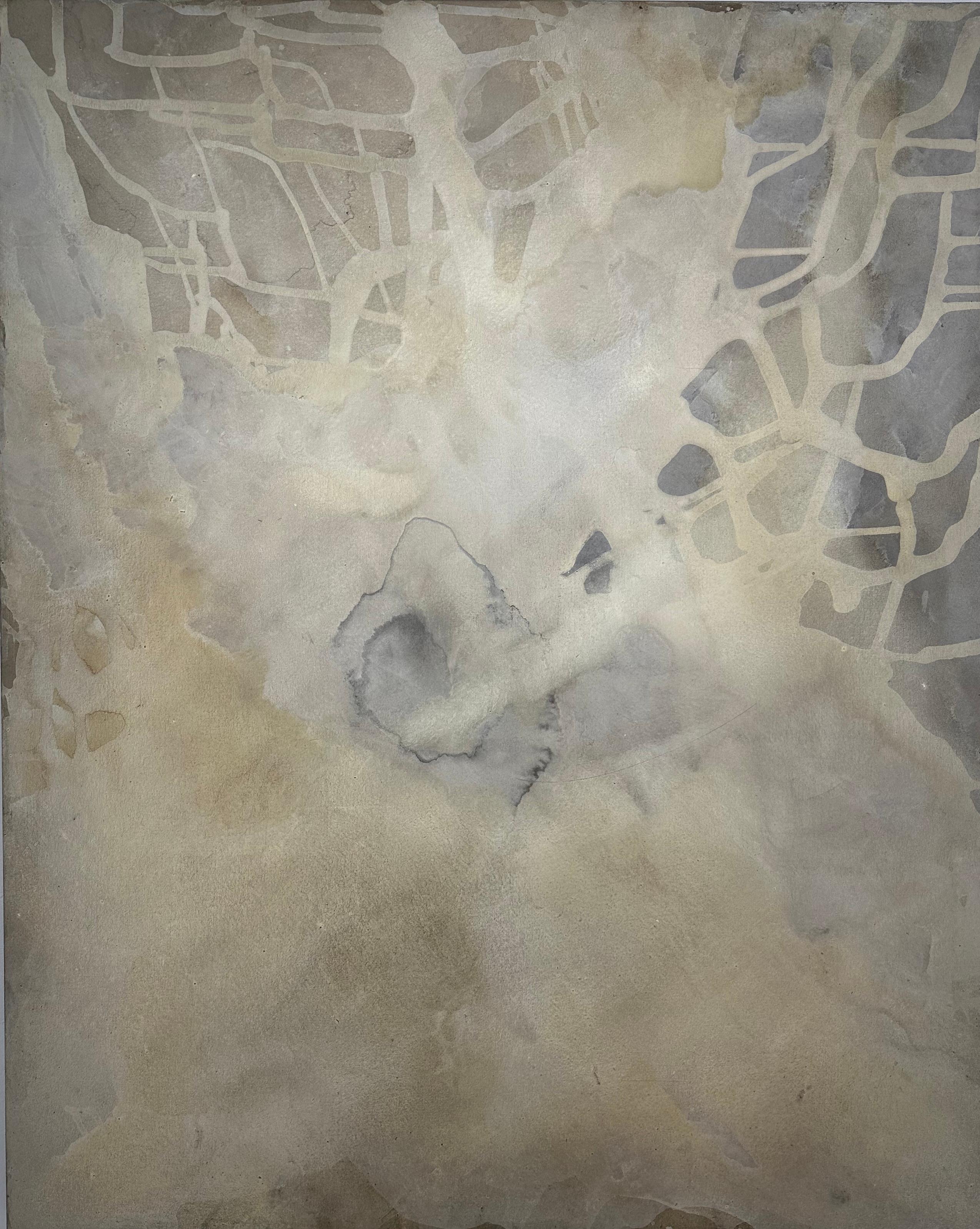 ABSTRACT Zeitgenössischer Künstler Französische Rose Madone Neues Kunstwerk Natur Erdfarben im Angebot 3