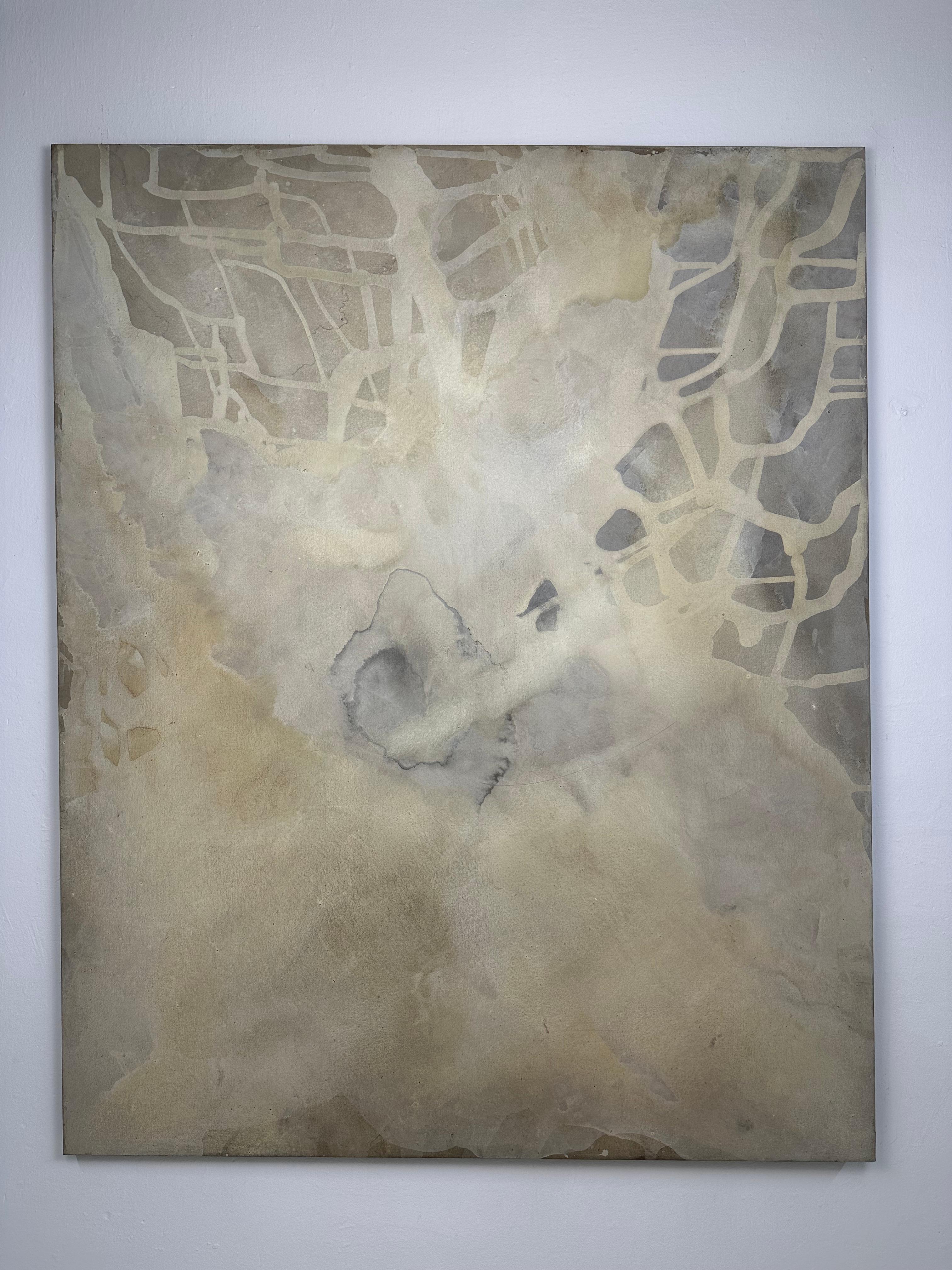 ABSTRACT Zeitgenössischer Künstler Französische Rose Madone Neues Kunstwerk Natur Erdfarben im Angebot 4