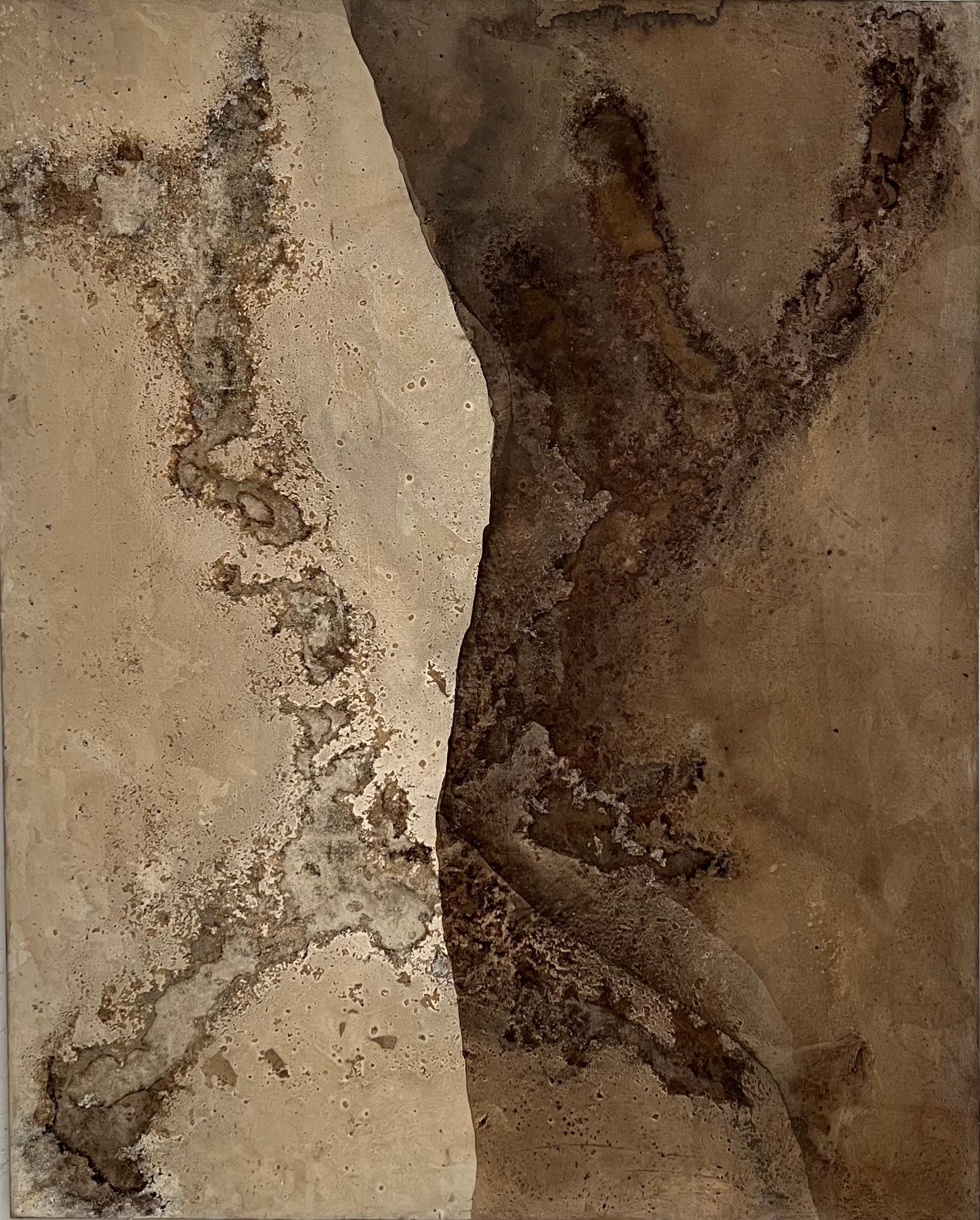 ABSTRACT Artista contemporaneo francese Rose Madone Nuova opera d'arte Nature colori della terra
