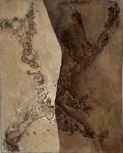 ABSTRACT Zeitgenössischer Künstler Französische Rose Madone Neues Kunstwerk Natur Erdfarben