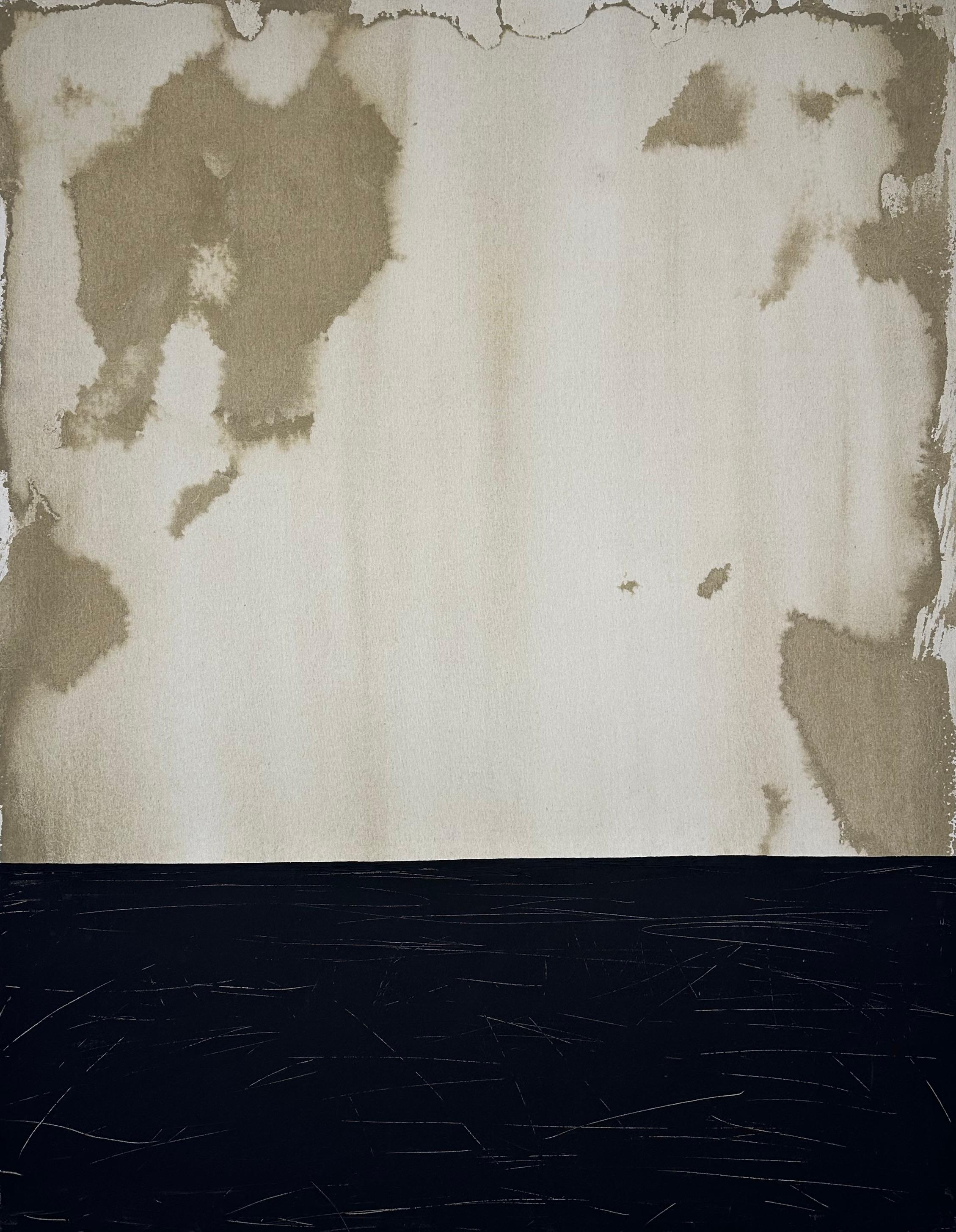 Abstrakte Malerei Landschaft mit organischen Erdtönen von Rose Madone Contemporary im Angebot 3