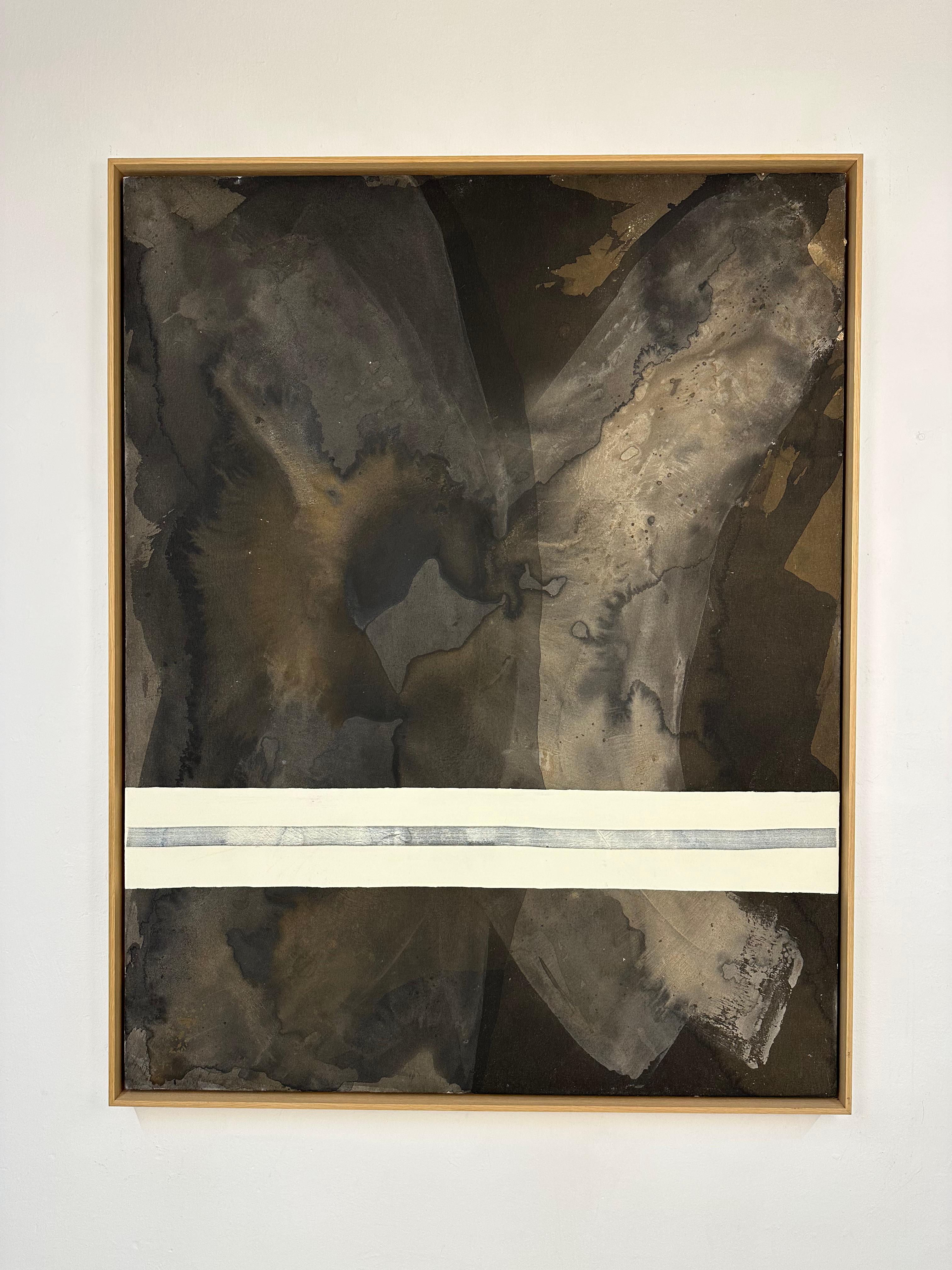 Abstrakte Malerei Landschaft mit organischen Erdtönen von Rose Madone Contemporary im Angebot 5