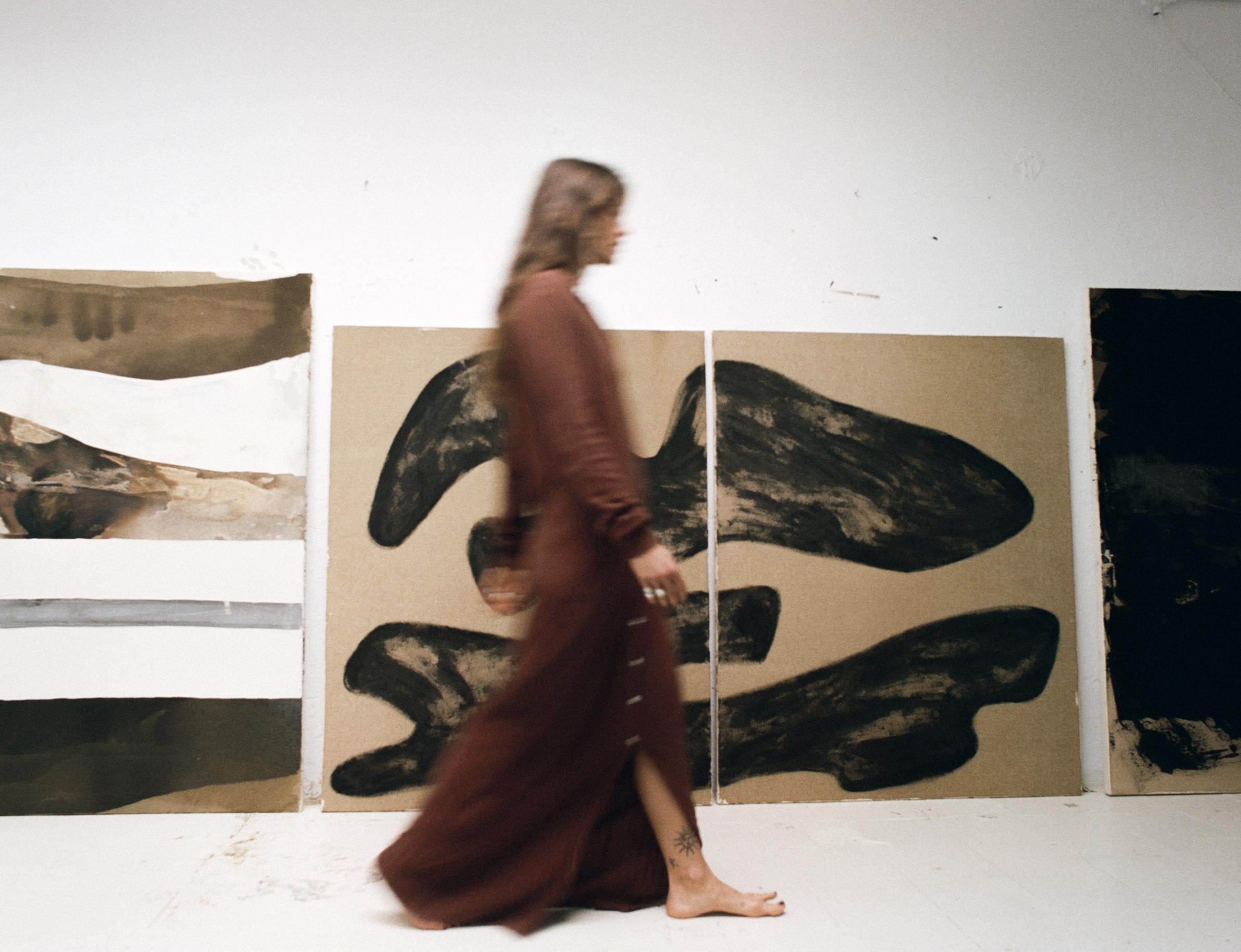 Abstrakte Malerei Landschaft mit organischen Erdtönen von Rose Madone Contemporary im Angebot 6