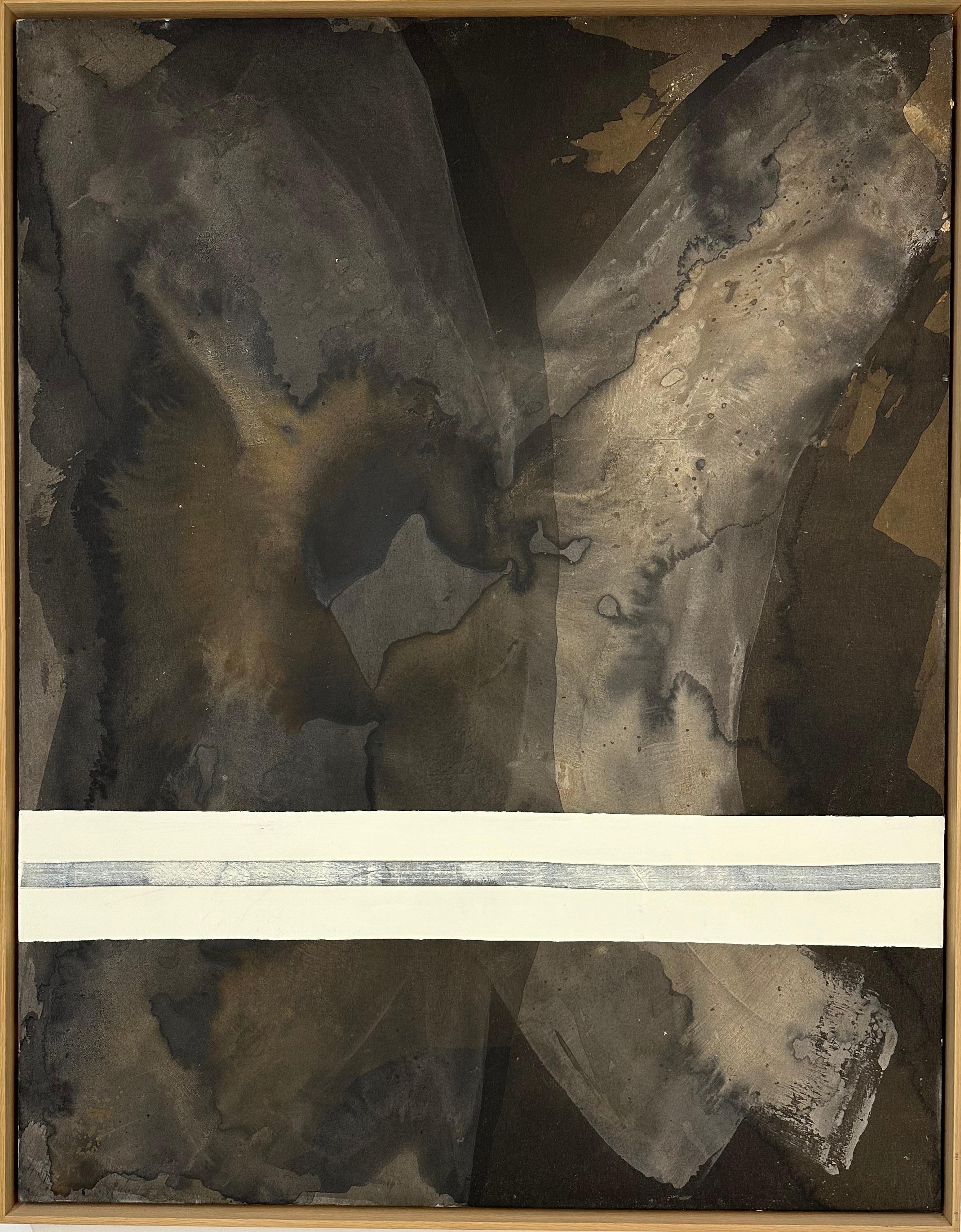 Abstract Painting Landscape with Organic Earth Tones by Rose Madone Contemporary