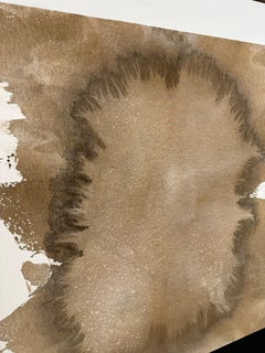 Rose Madone New Abstract Earth Tone Painting with Horizon Encadré Large 2025