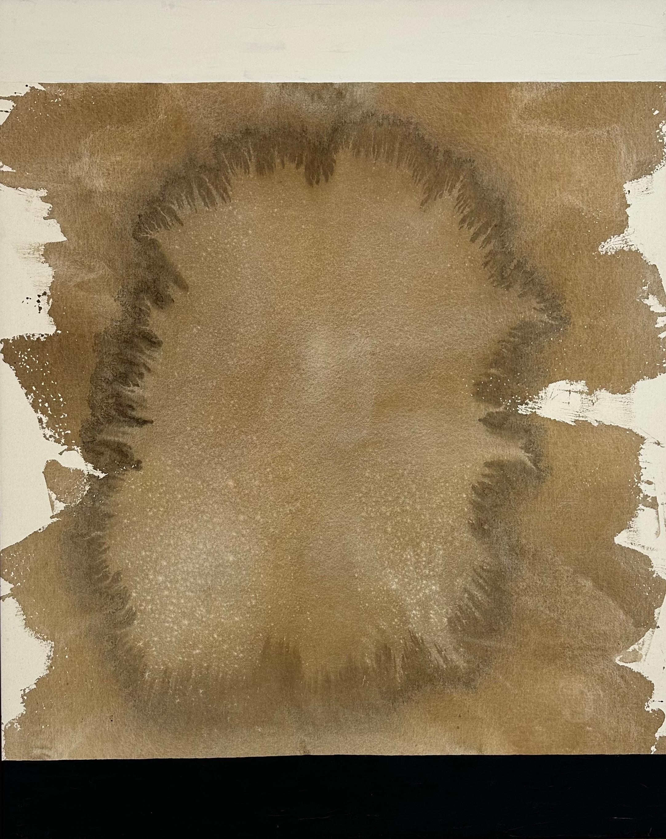 Rose Madone New Abstract Earth Tone Painting with Horizon Framed Large 2025 For Sale 4