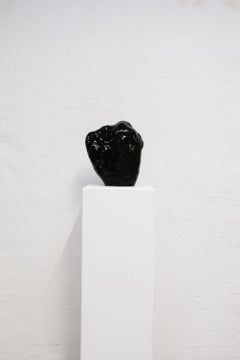 Contemporary Organic Black Ceramic Sculpture by Rose Madone