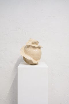 Rose Madone Organic Contemporary Ceramic Sculpture in Ivory Glazed Stoneware