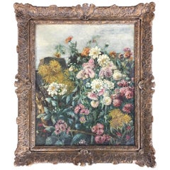 Rose Magnus Still Life Painting Oil on Canvas in Original Giltwood Frame