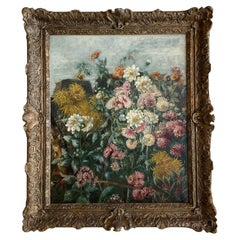 Rose Magnus Still Life Painting Oil on Canvas in Original Giltwood Frame