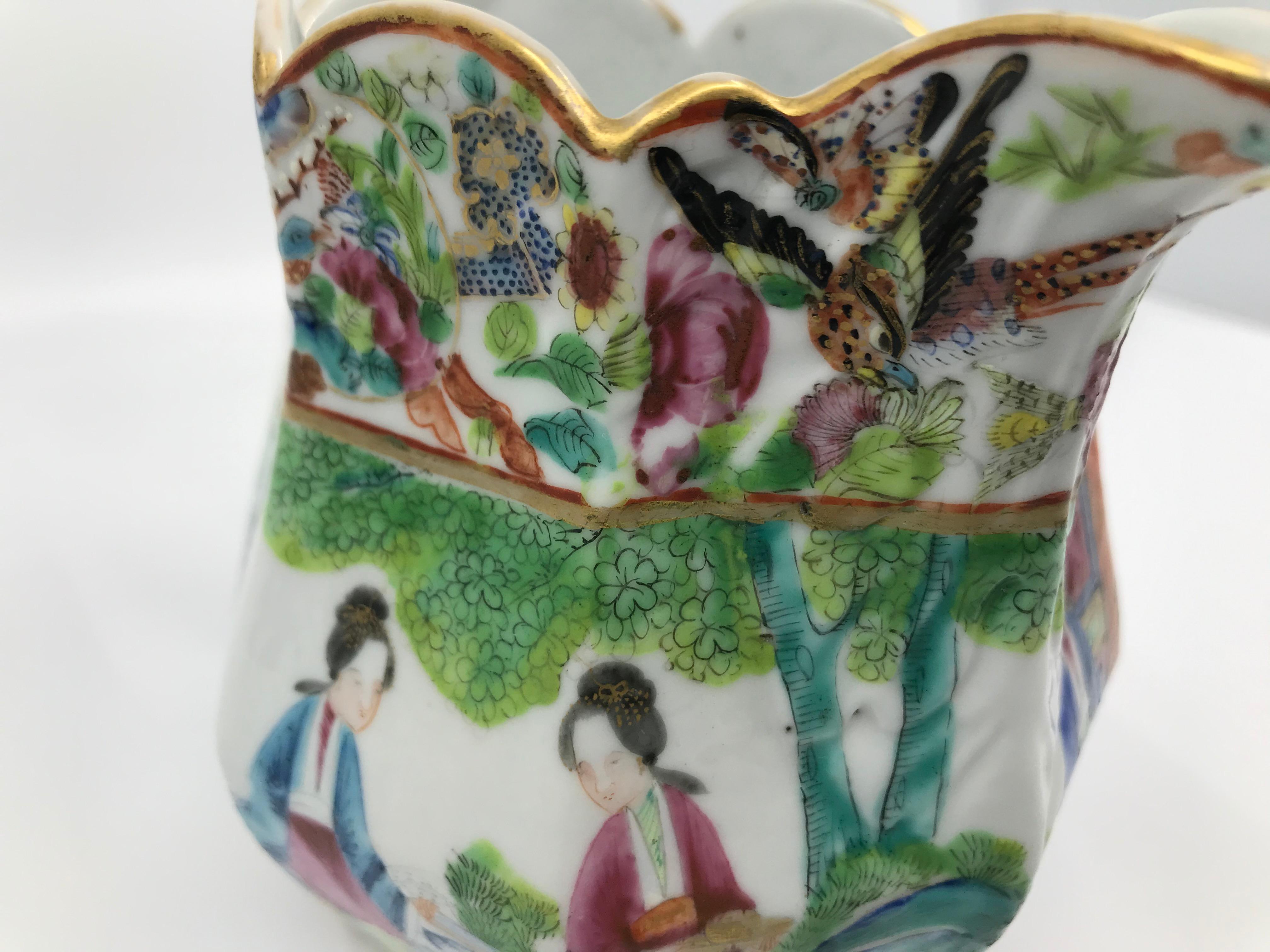 19th Century Rose Mandarin Chinese Porcelain Pitcher For Sale