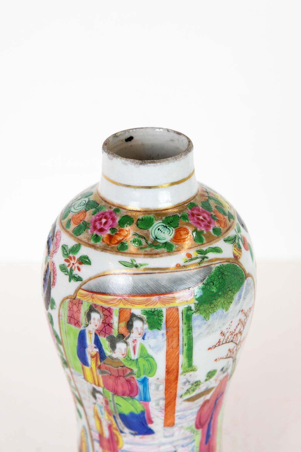 Mid-19th Century Rose Mandarin Vase For Sale