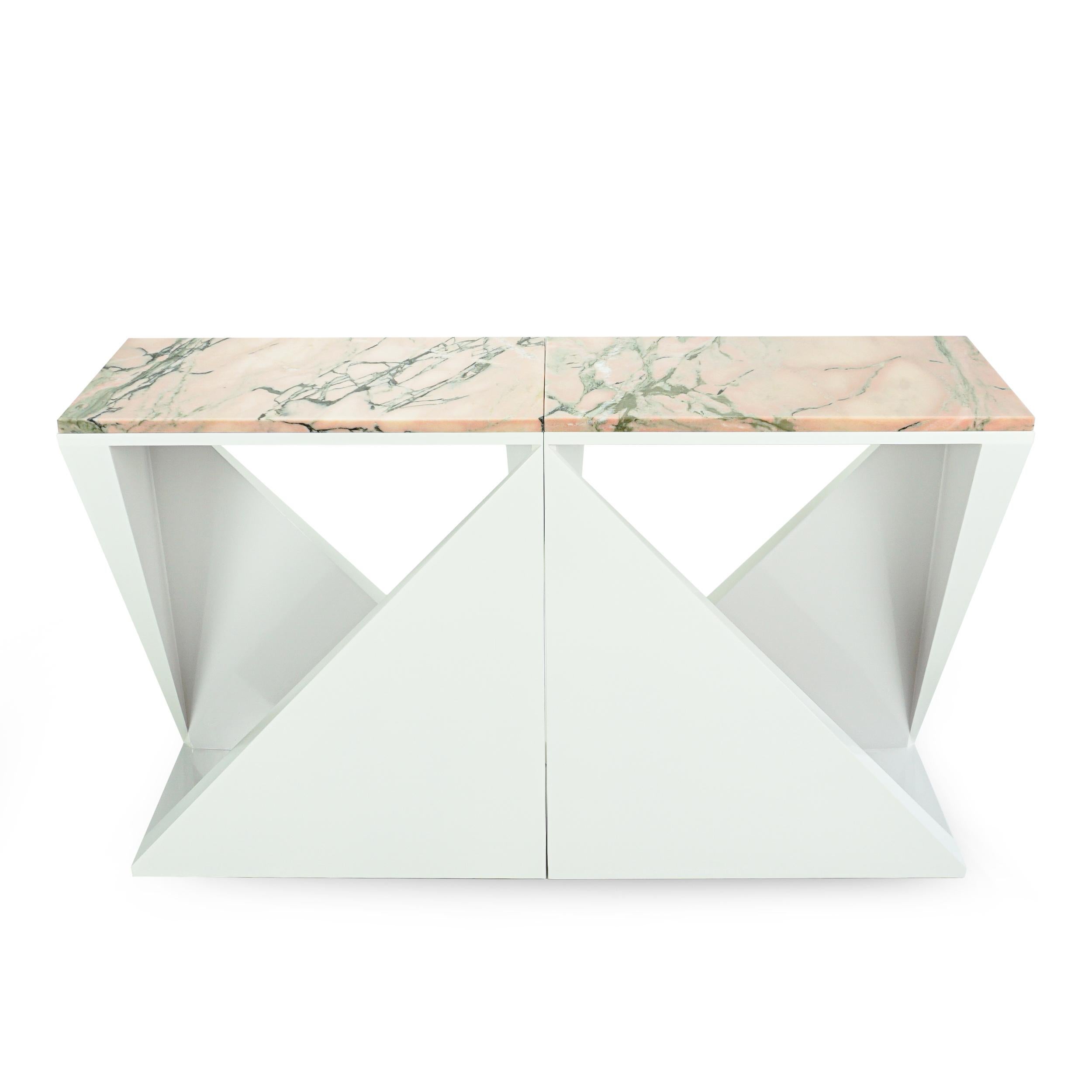 Rose Marble Top Console set For Sale 2