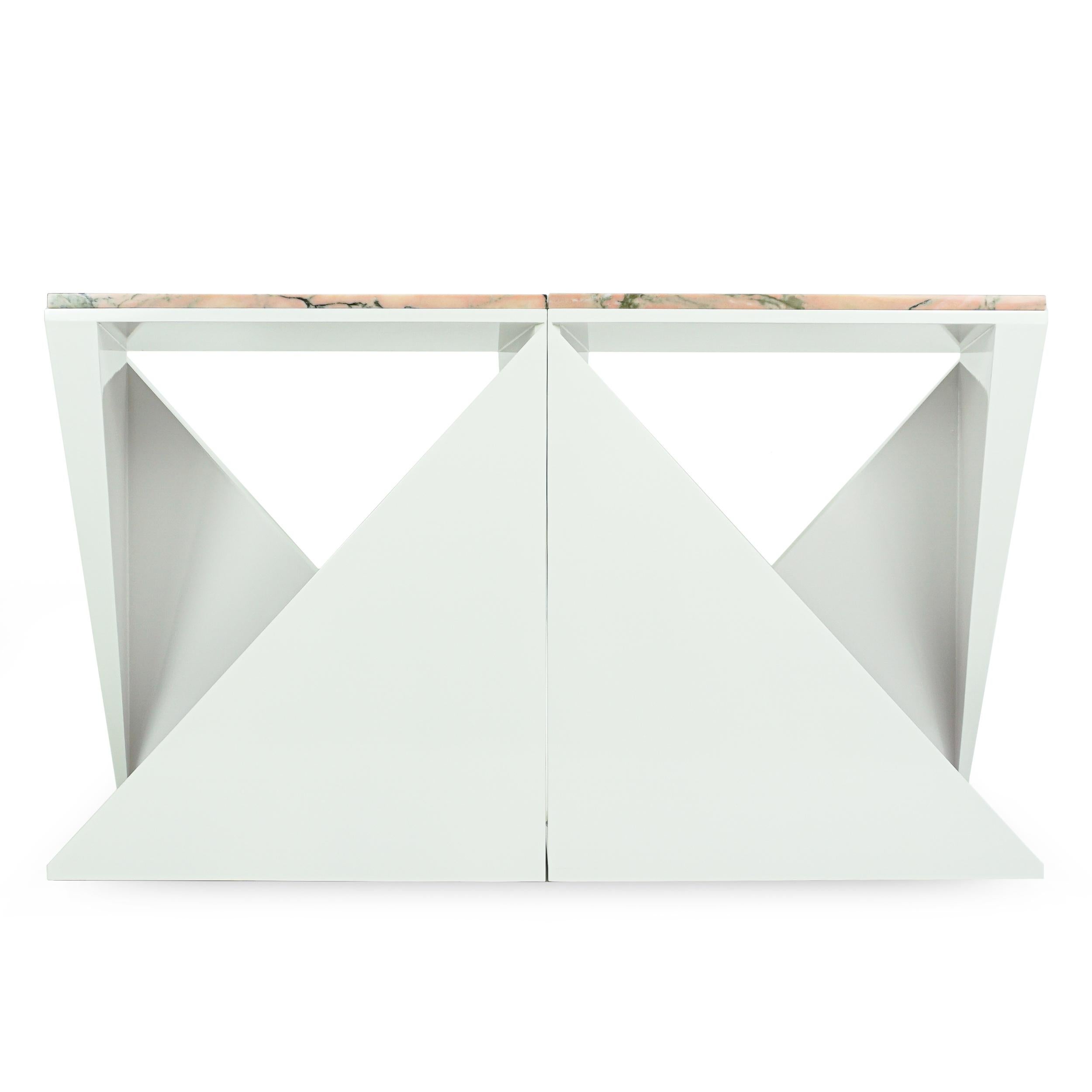 Rose Marble Top Console set For Sale 2