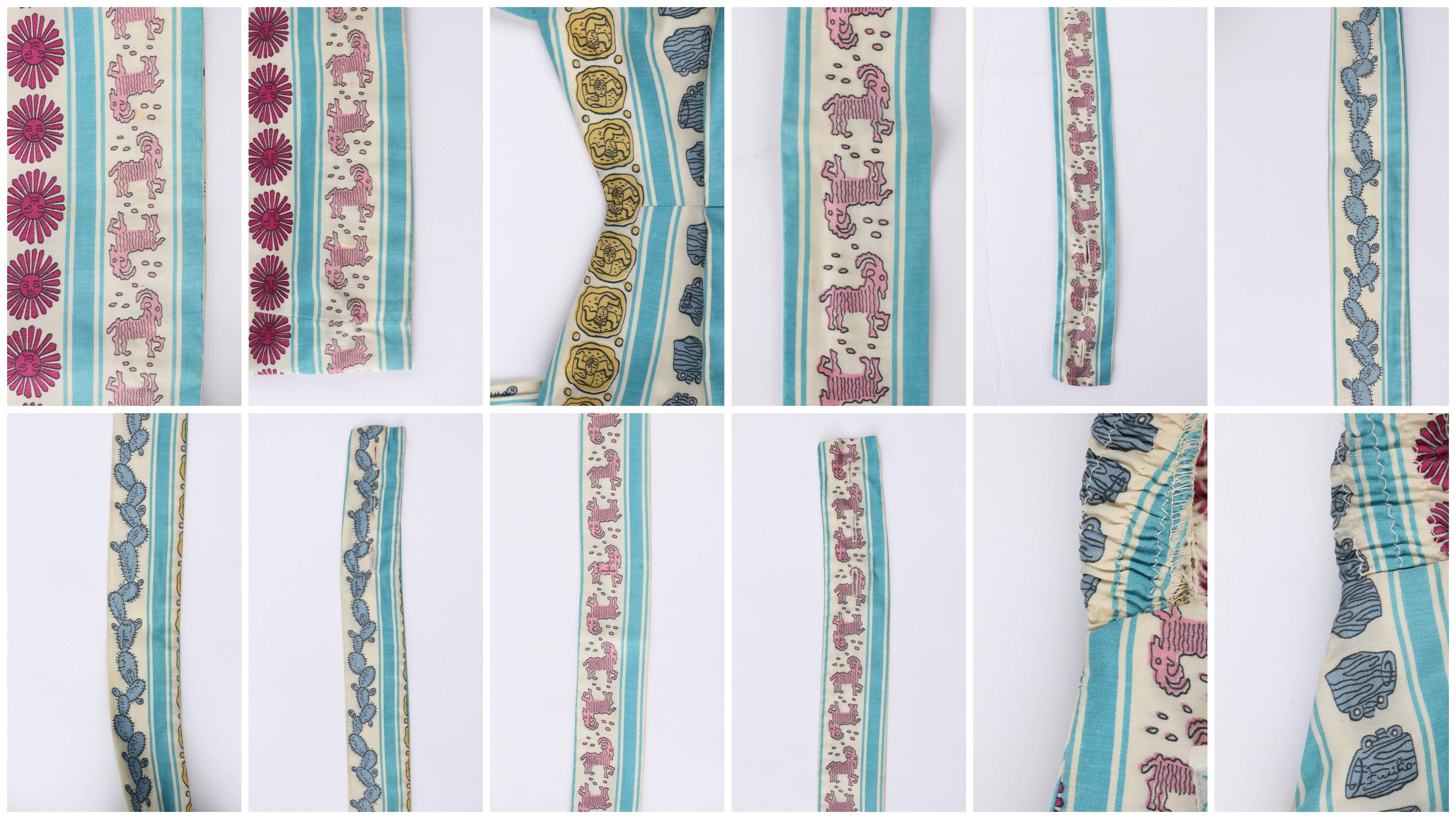 Women's ROSE MARIE REID c.1950s EMILIO PUCCI Signature Print One Piece Swimsuit / Romper For Sale
