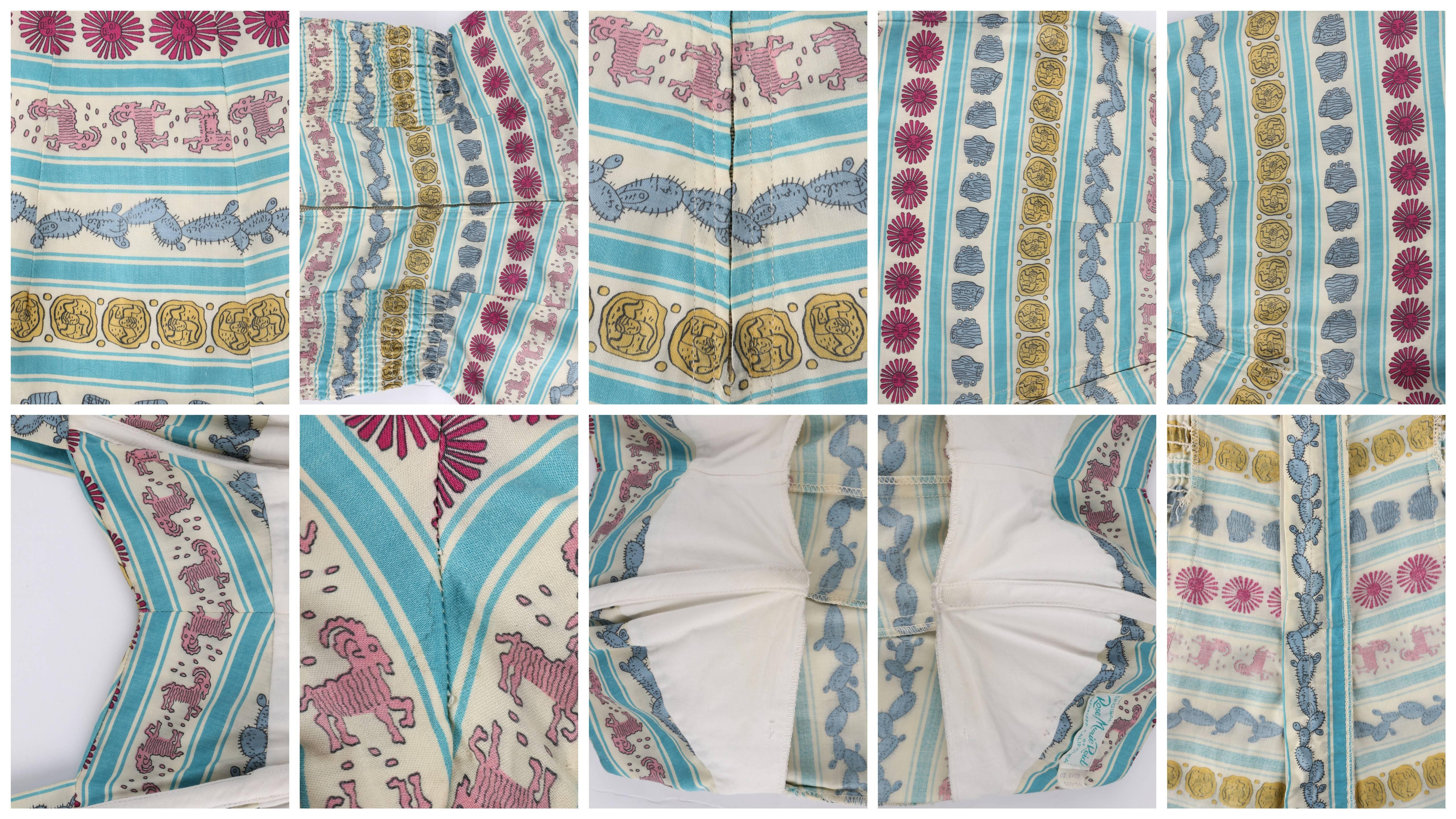 ROSE MARIE REID c.1950s EMILIO PUCCI Signature Print One Piece Swimsuit / Romper For Sale 1