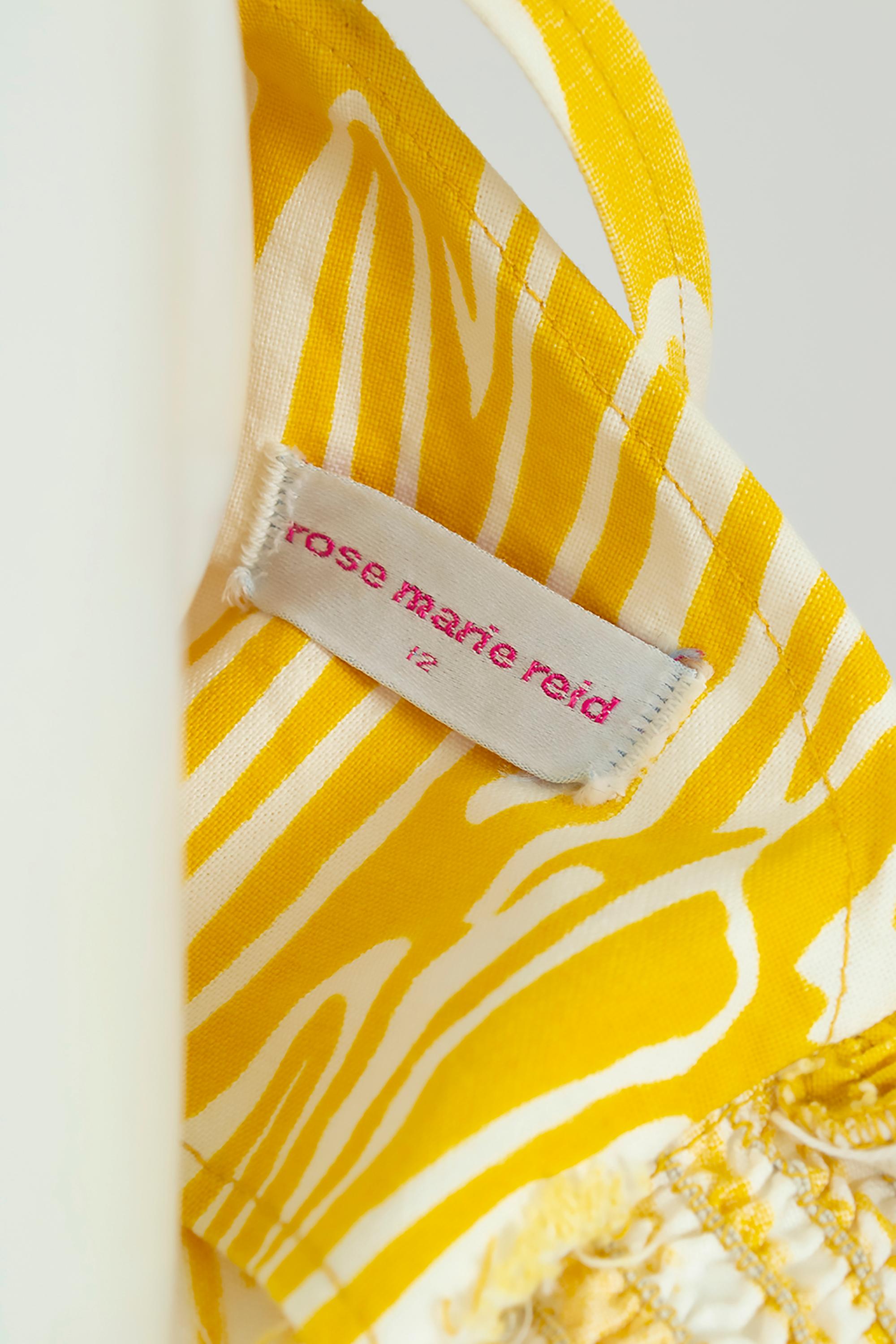 Combishort de plage jaune Abstract Sun Rose Marie Reid, Taille XS, années 1950 en vente 8