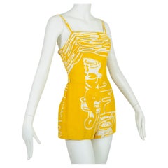 Rose Marie Reid Gelber Playsuit - XS, 1950er