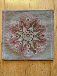 Rose Mauve French Provincial Needlepoint Aubusson Style Tapestry Pillow case