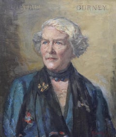 Portrait of Beatrice Gurney - British 1920's Impressionist art oil painting