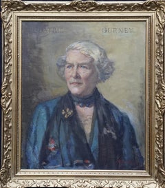 Portrait of Beatrice Gurney - British 1920's Impressionist art oil painting