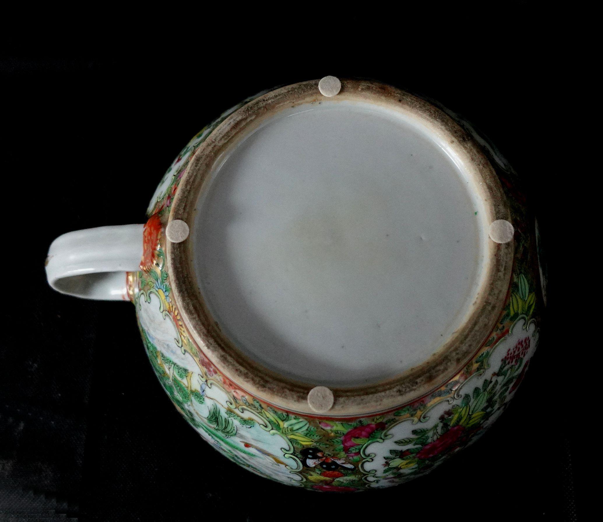 Cuenco de cámara cubierto con medallón rosa de exportación china Siglo XIX en venta 8