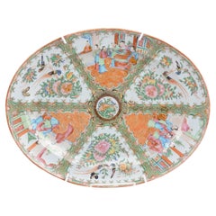 Rose Medallion Oval Platter, Late 19th Century Chinese Export