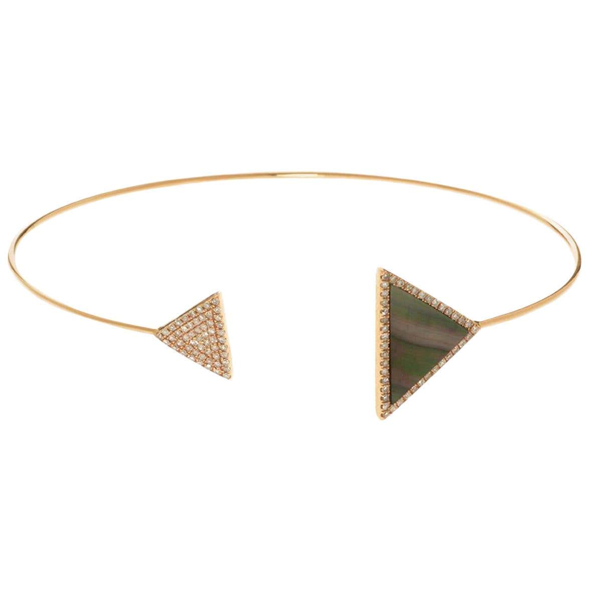 Triangle Bangles Rose Mother-of-Pearl Triangle Bangle For Sale at 1stDibs