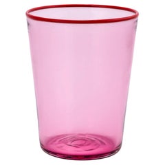 ROSE Murano Pink Glass Tumbler by Giberto Venezia, Hand-Blown