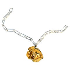 Halskette mit Rosenhalskette, Kette Love Silber J Dauphin