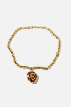 Rose Necklace Flower Pendant Choker Chain J Dauphin