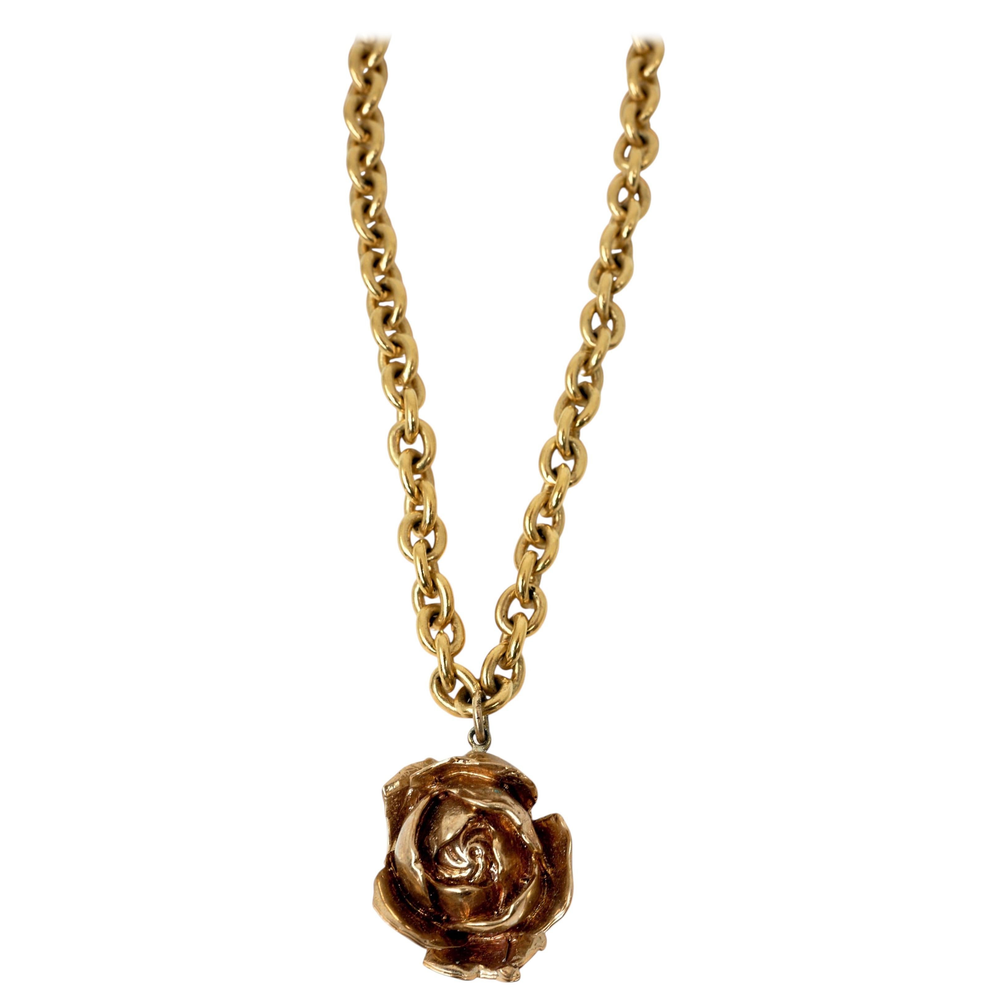 Rose Necklace Flower Pendant Choker Chain J Dauphin
