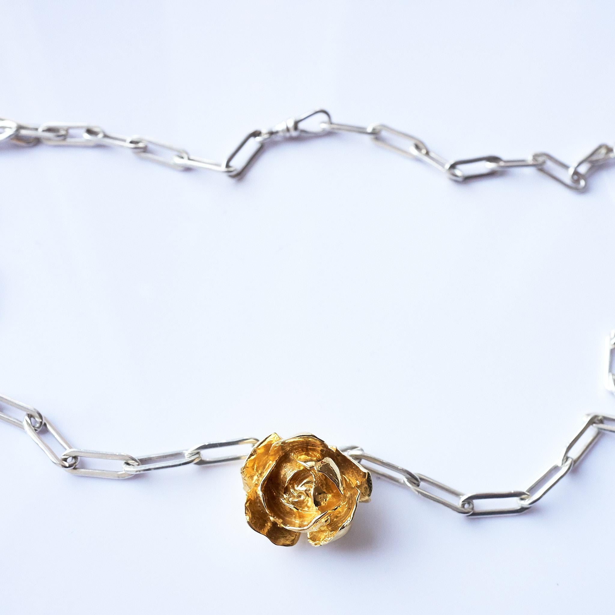Collana Rose Fiore Catena d'argento J DAUPHIN in vendita 6