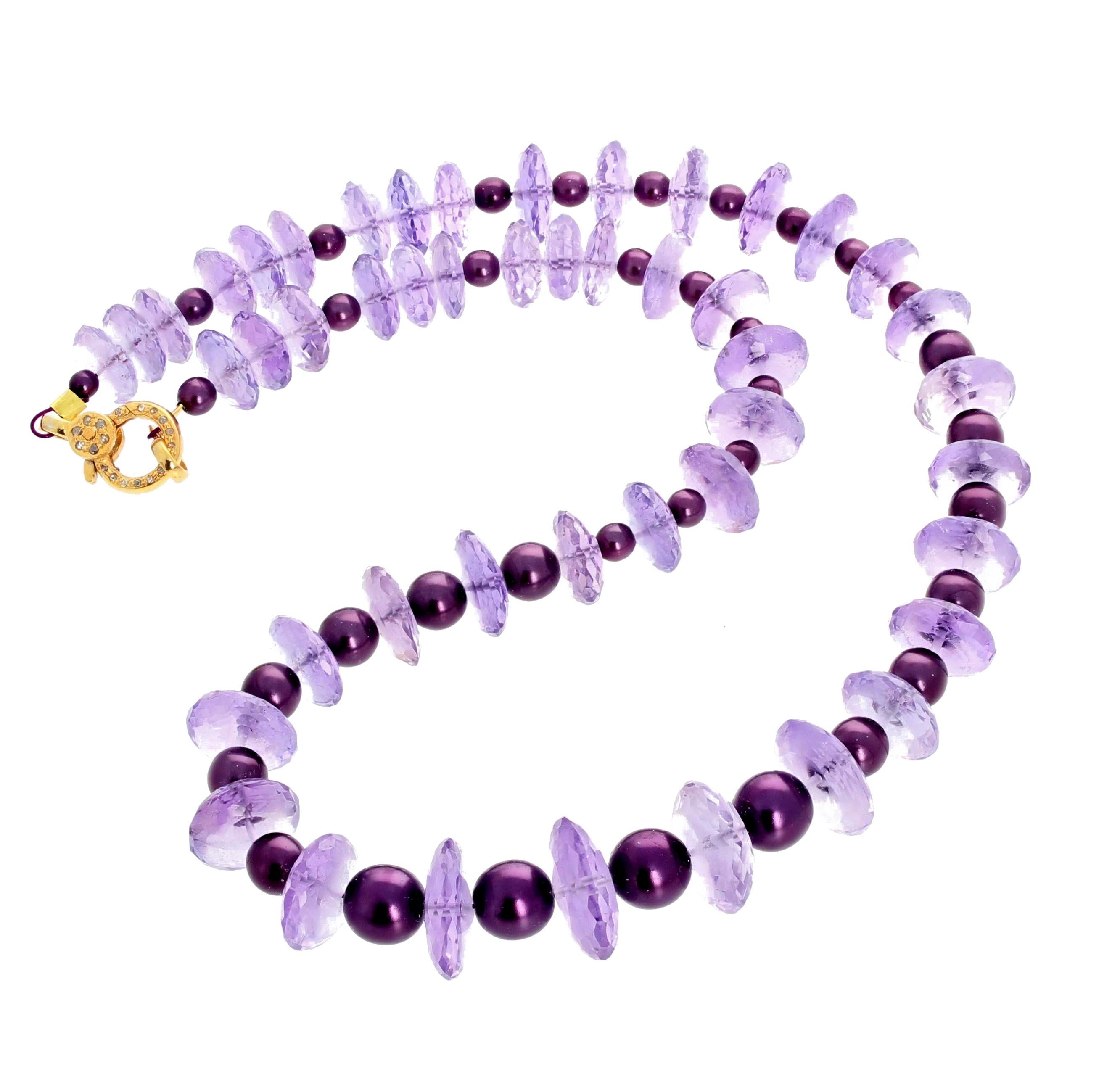 AJD Gorgeous Spectacular 16" Rose of France Amethyst Necklace