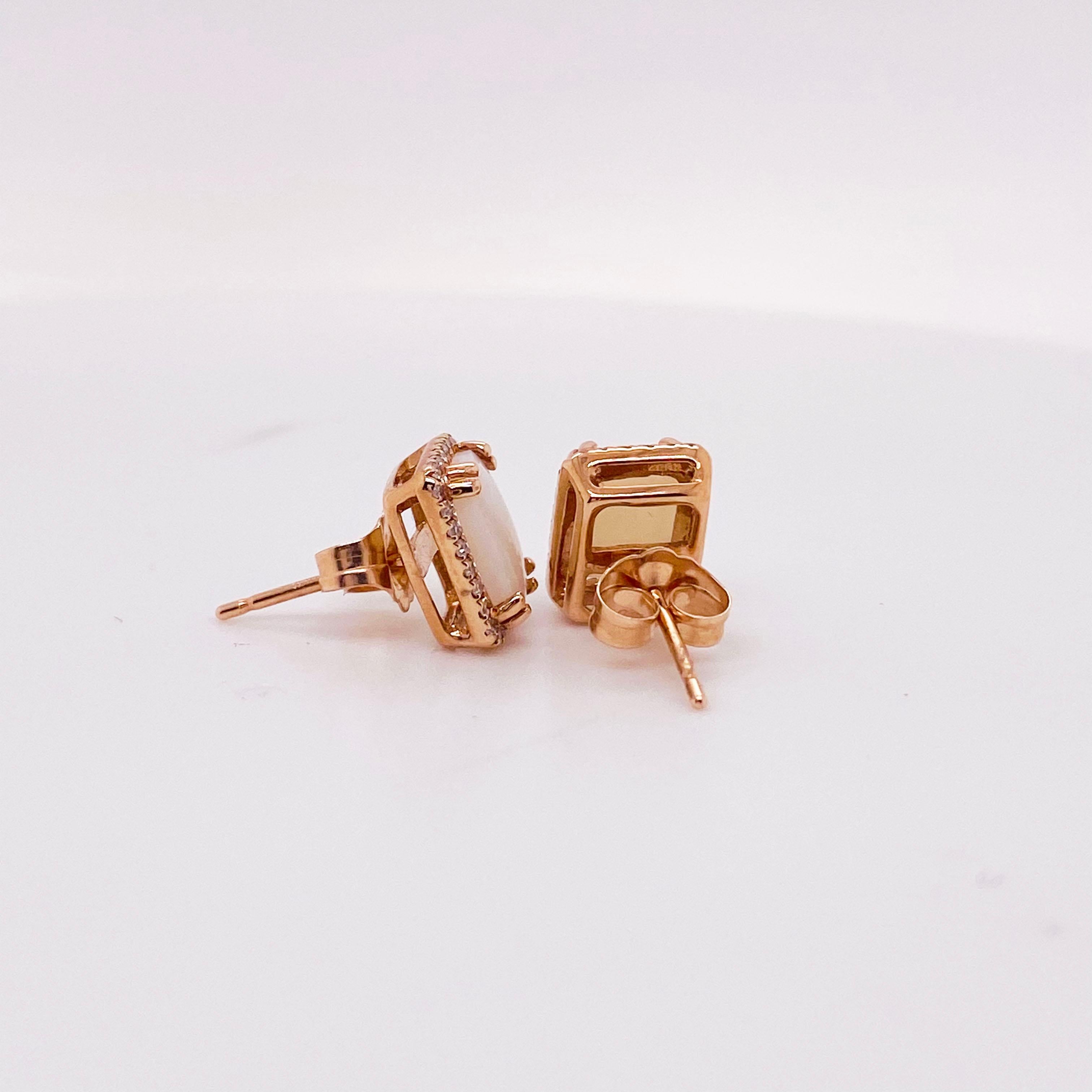 opal rose gold earrings