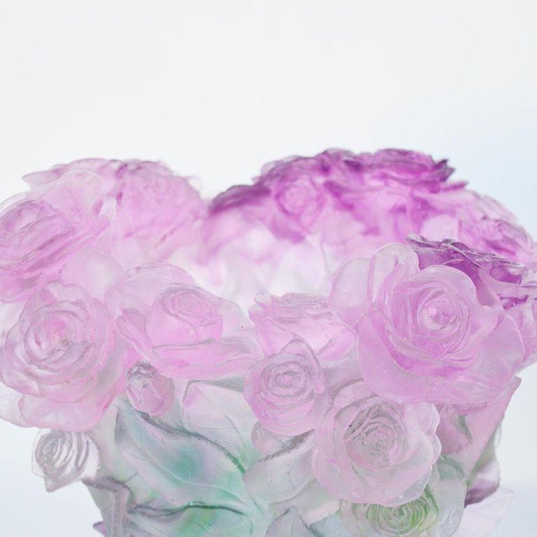 Francese Vaso Rose Passion di Daum. Francia, anni '90. in vendita