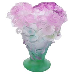 Rose Passion Vase by Daum. France, 1990's.