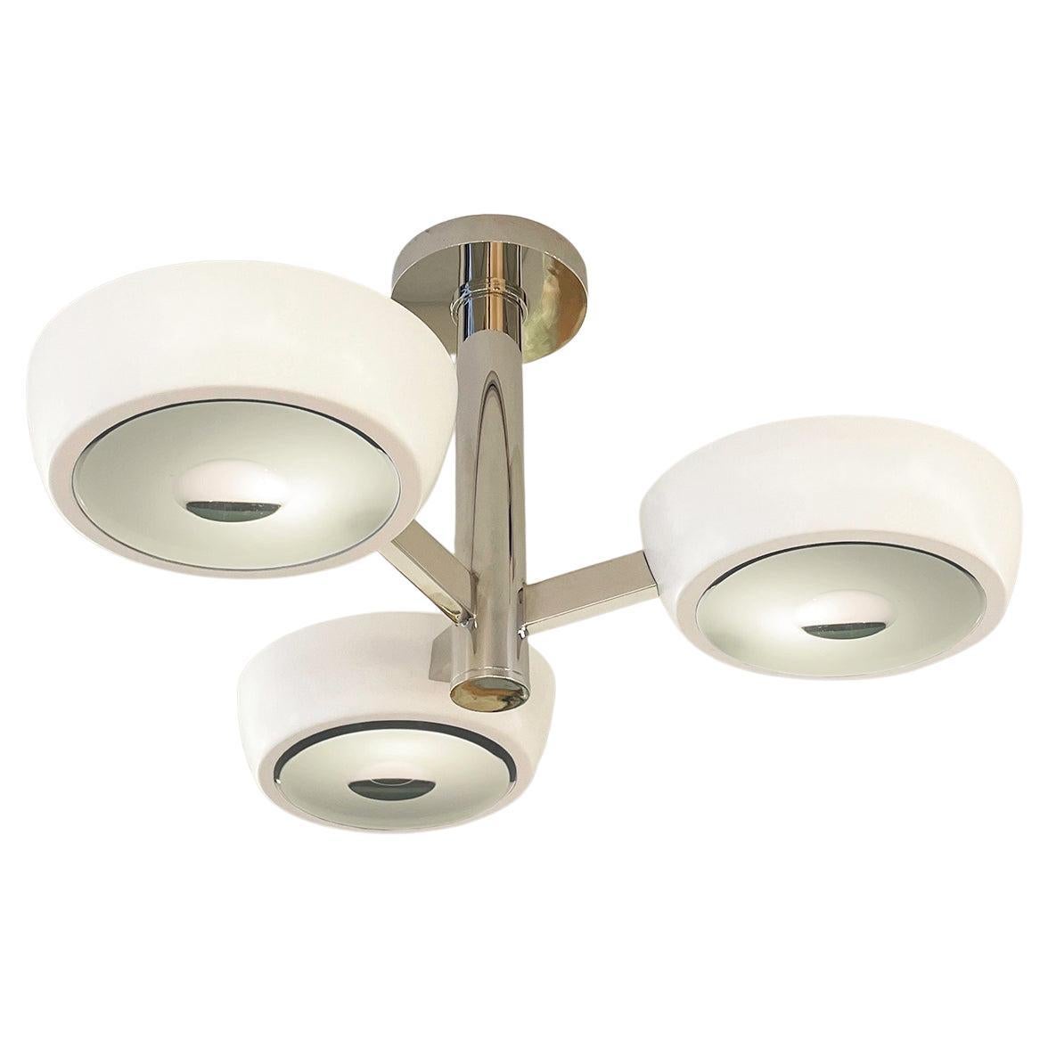 Rose Piccolo Ceiling Light by Gaspare Asaro- Green Glass and Polished Nickel