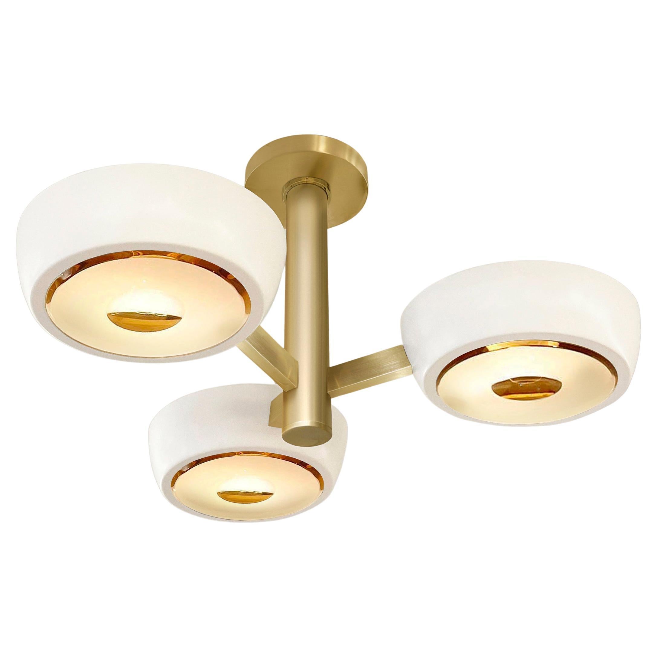 Rose Piccolo Ceiling Light by Gaspare Asaro- Rose Glass and Brass Finish For Sale