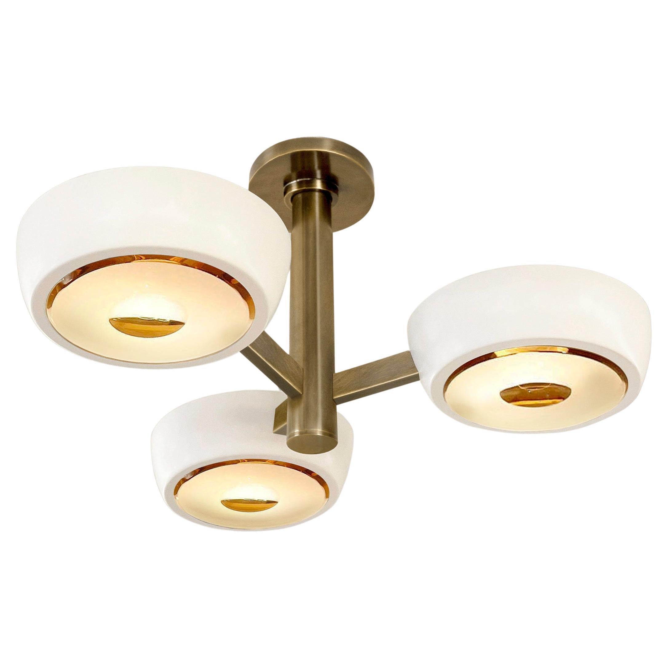 Rose Piccolo Ceiling Light by Gaspare Asaro- Rose Glass and Bronze Finish For Sale