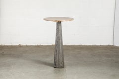 Rose Pink Granite and Aluminum Pedestal Table by Forms and Surfaces, circa 1968