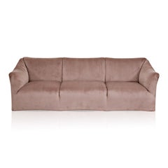 Rose Pink Velvet Tentazione Sofa by Mario Bellini for Cassina, New Upholstery