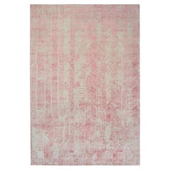 Rose Pink Wool and Art Silk Jacquard Hand Loomed Oriental Rug 11'10" x 17'10"
